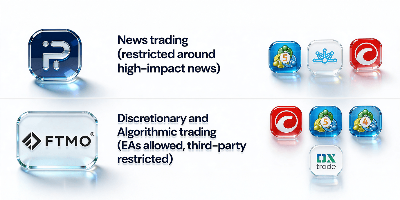 Allowed Trading Strategies and Platforms: Flexible vs. Controlled