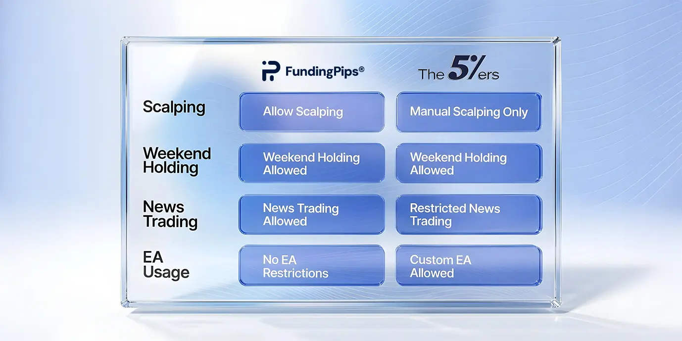 Trading Rules: Restrictions vs. Flexibility | FundingPips vs The5ers